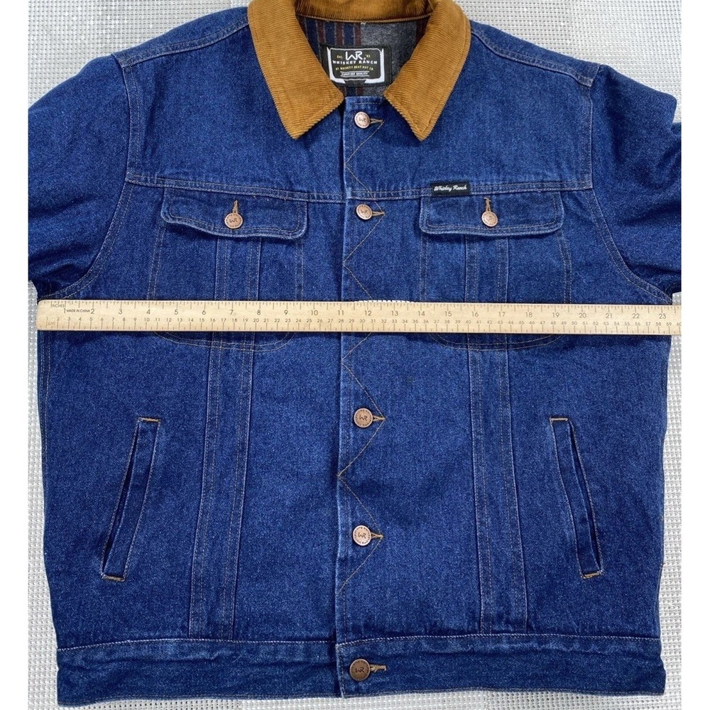 Whiskey Ranch Whiskey Bent Hat Co Denim Jacket Blanket Lined Men's Large - Picture 3 of 6